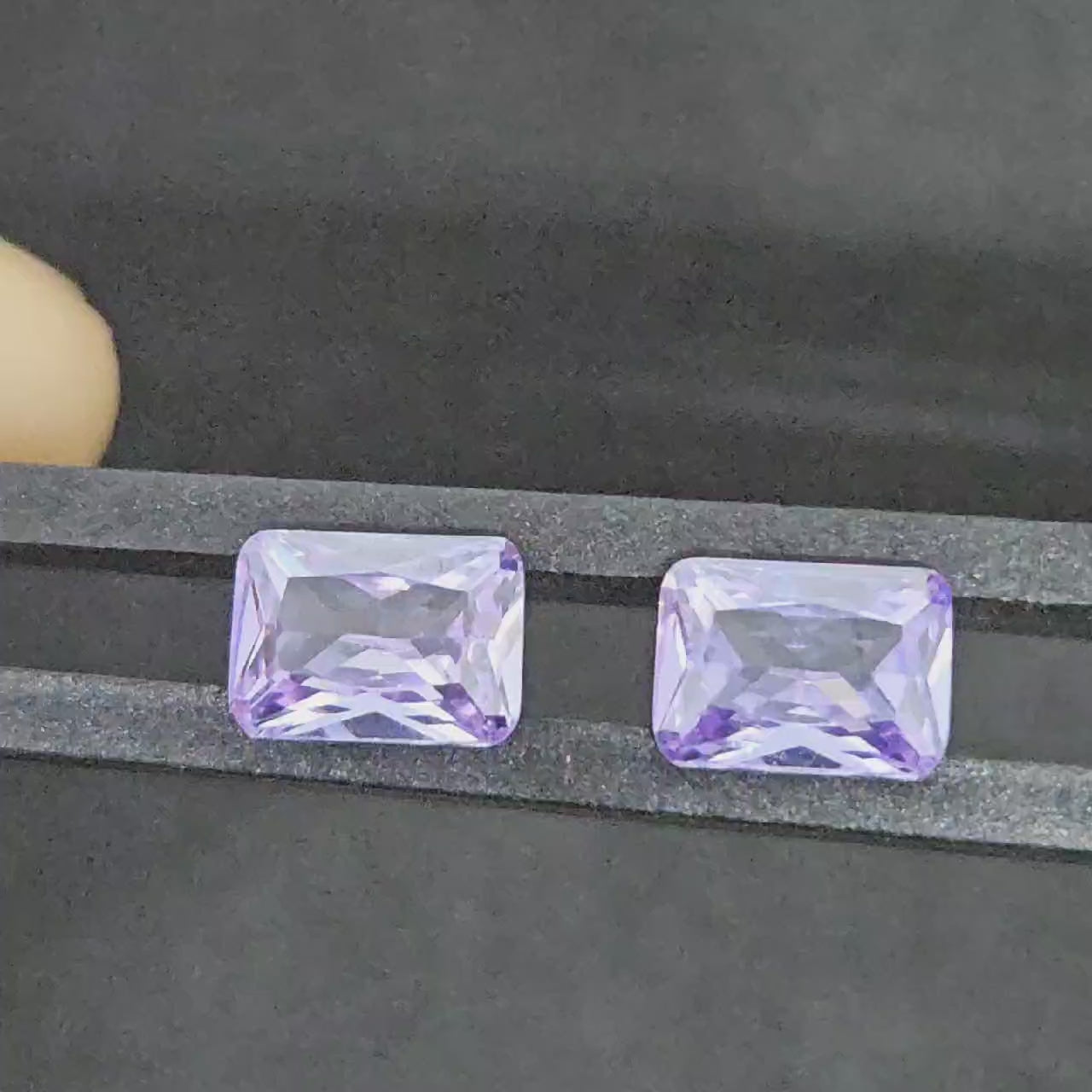 紫丁香長方鑽對裝