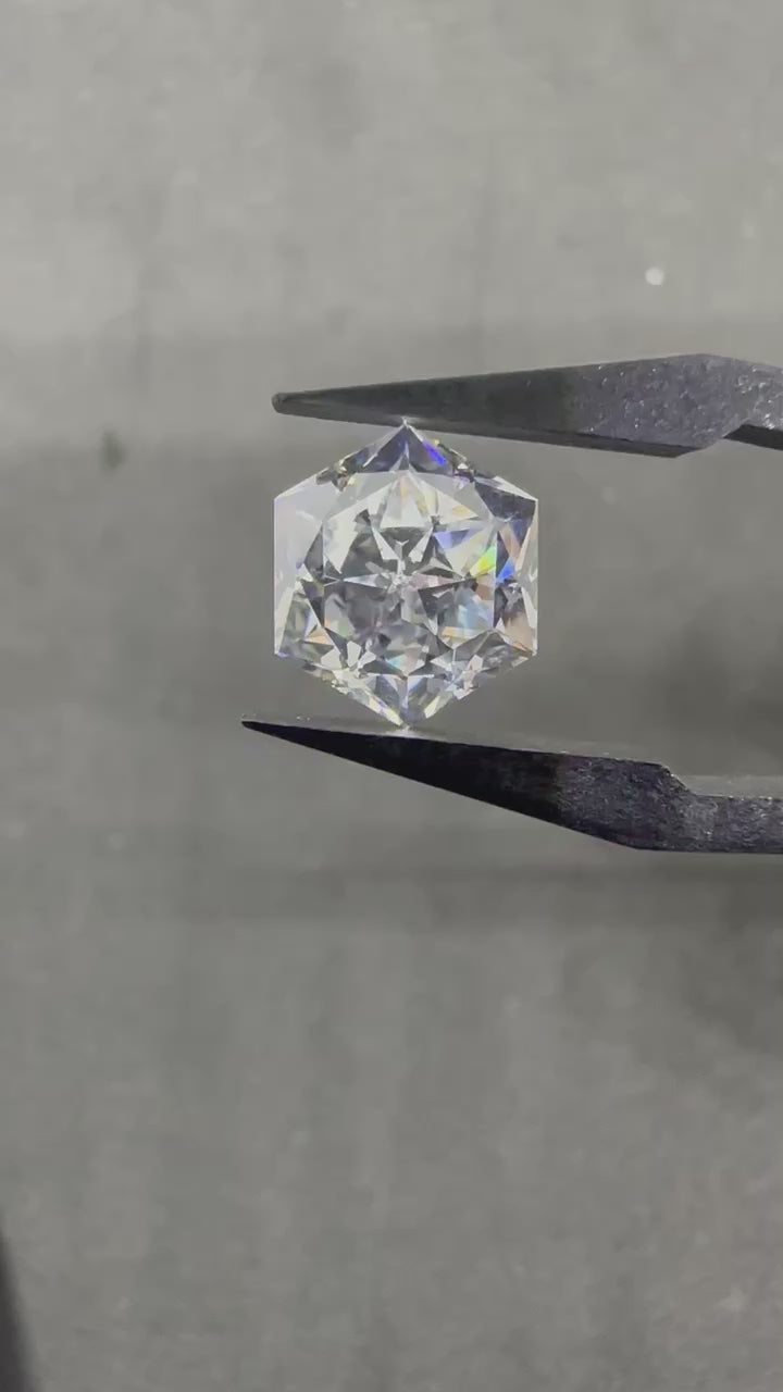 Hexagon 六層切割鑽白色