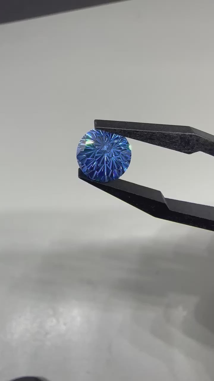 煙花切割正裝藍色圓鑽