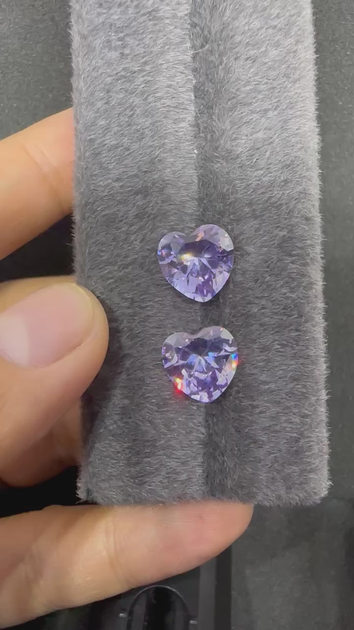 一對金屬紫心鑽 共12.10ct