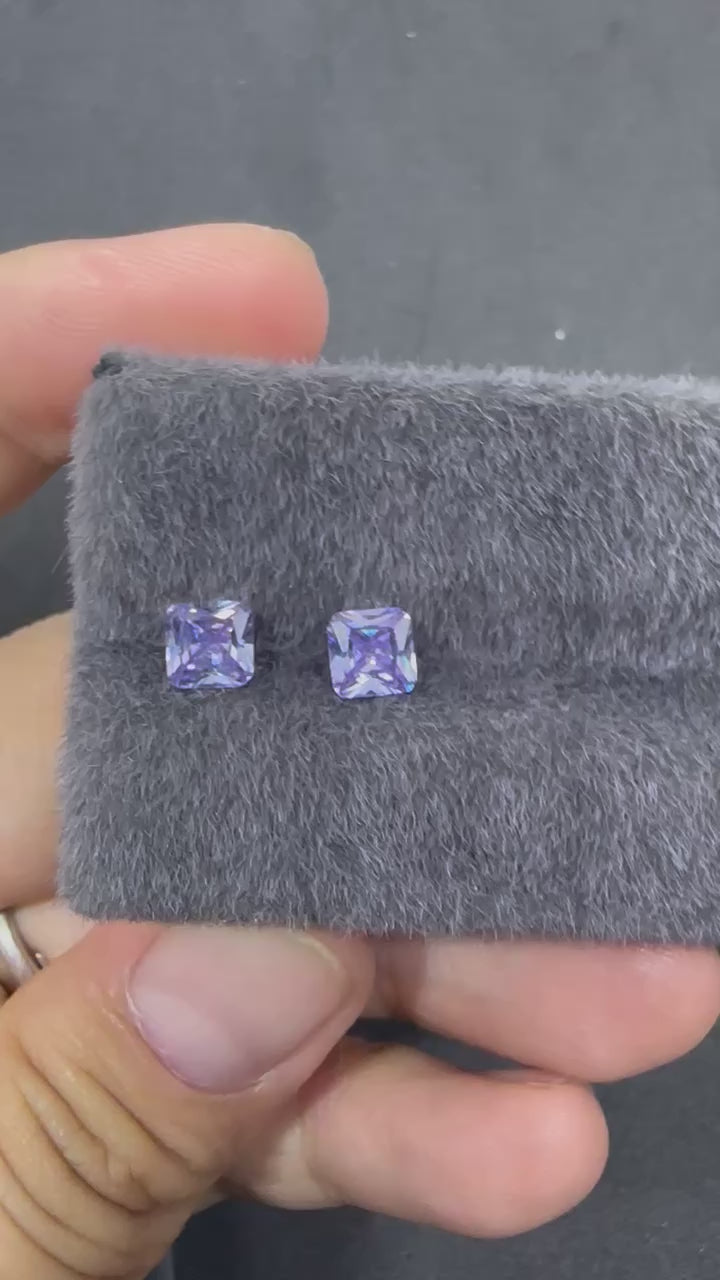 一對金屬紫方形鑽