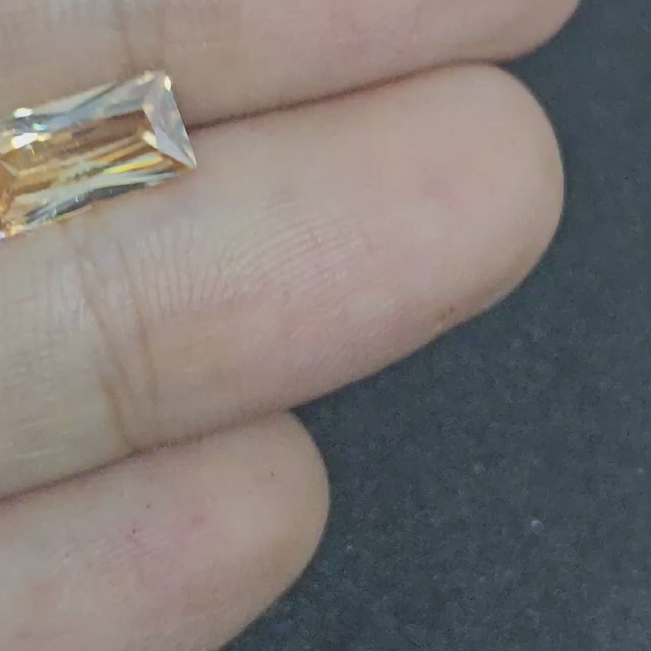 金香檳長方鑽對裝