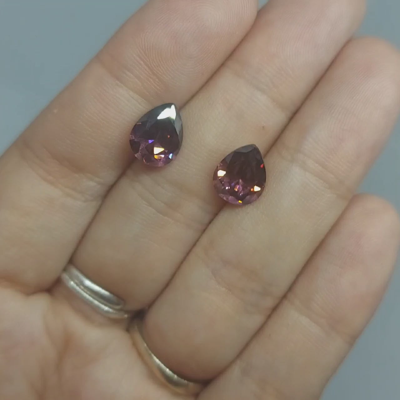 乾燥紫玫瑰梨形一對